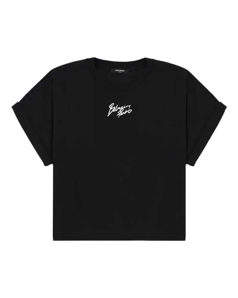 Balmain rolled-sleeve T-shirt - Schwarz Schwarz