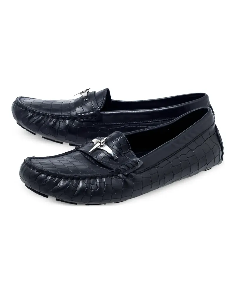 Cesare Paciotti 2024 Loafer mit Kroko-Prägung - Schwarz Schwarz