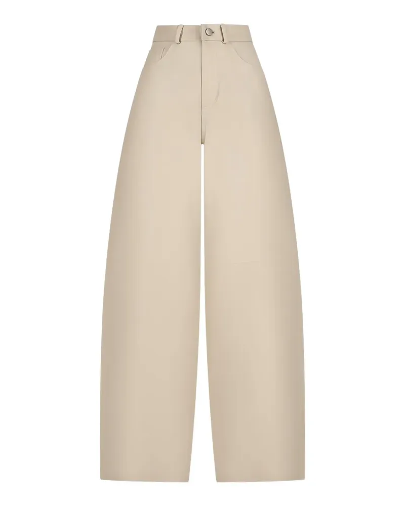Destin wide-leg leather trousers - Nude Nude