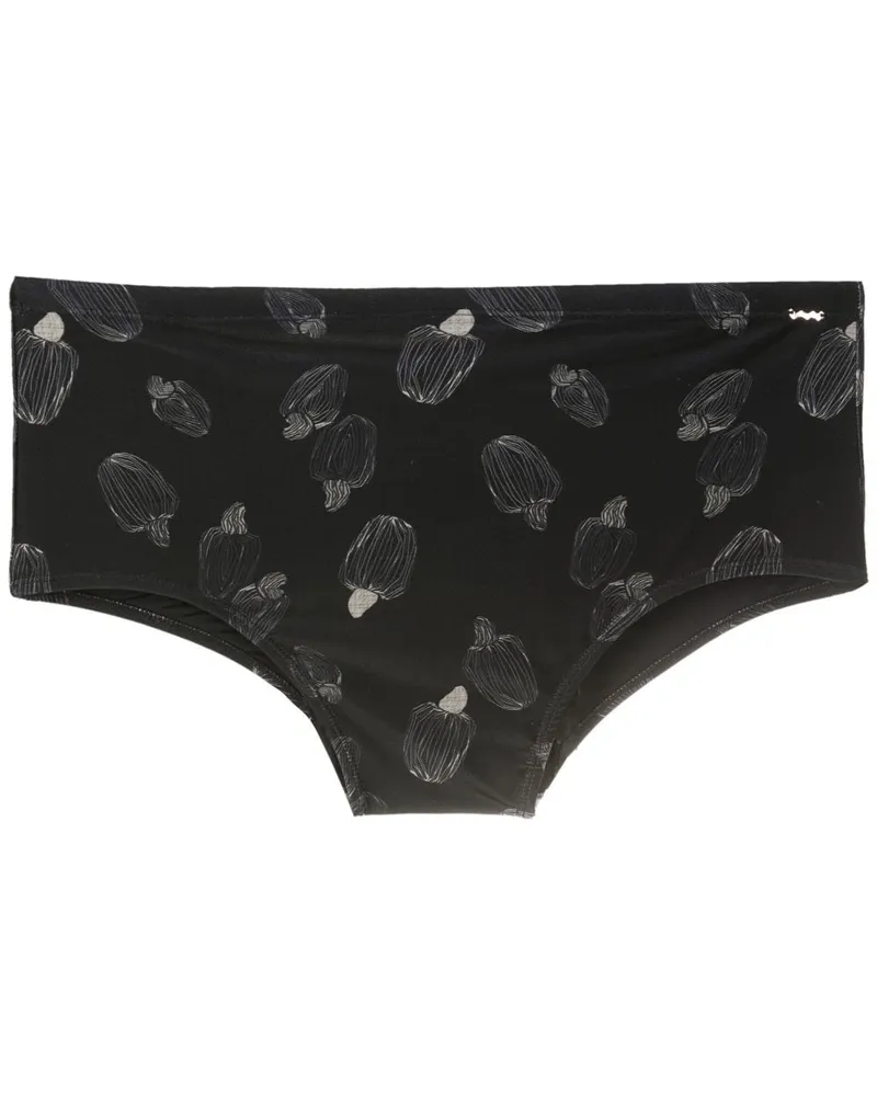 Amir Slama Badehose mit grafischem Print - Schwarz Schwarz