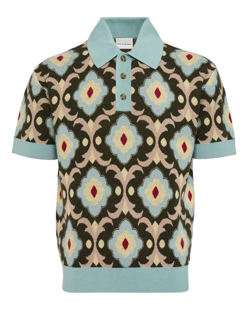 Drôle de Monsieur Geometrisch gemustertes Poloshirt - Braun Braun