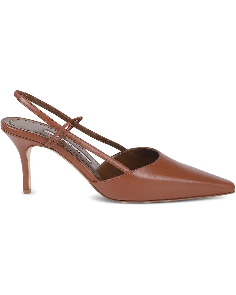 Manolo Blahnik Spitze Slingback-Pumps 70mm - Braun Braun
