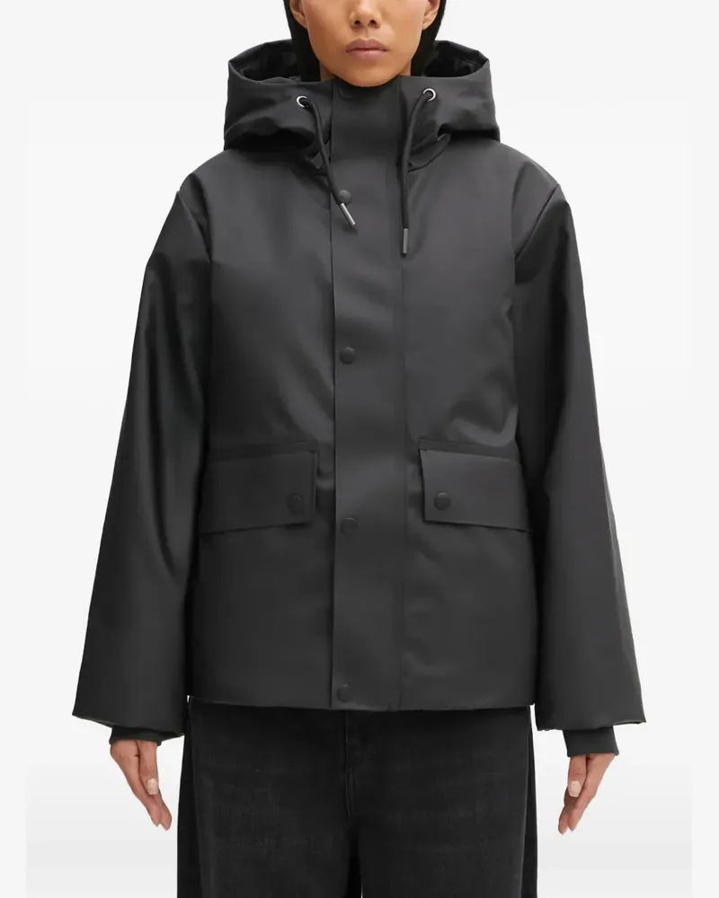 RAINS W3T3 hooded jacket - Schwarz Schwarz