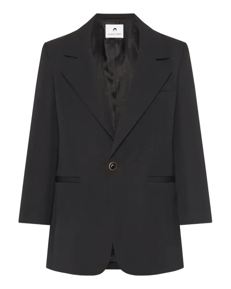 Marine Serre Kastiger Twill-Blazer - Schwarz Schwarz