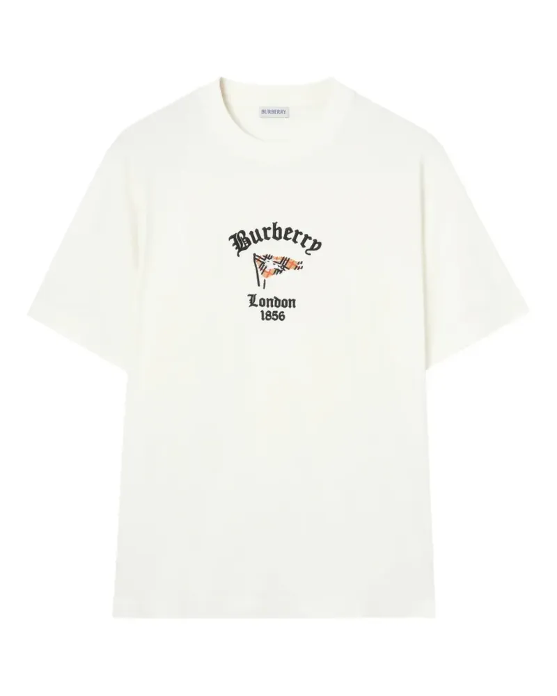 Burberry T-Shirt aus Baumwolle mit Karo-Flagge - Nude Nude