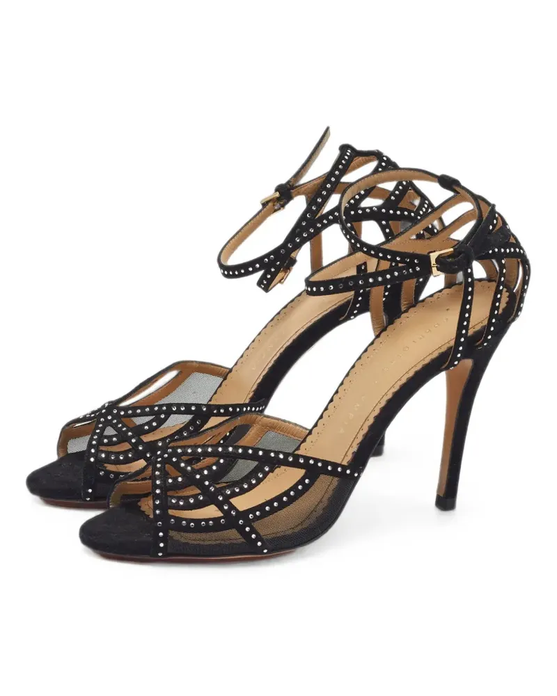 Charlotte Olympia crystal-embellished spider-web sandals - Schwarz Schwarz