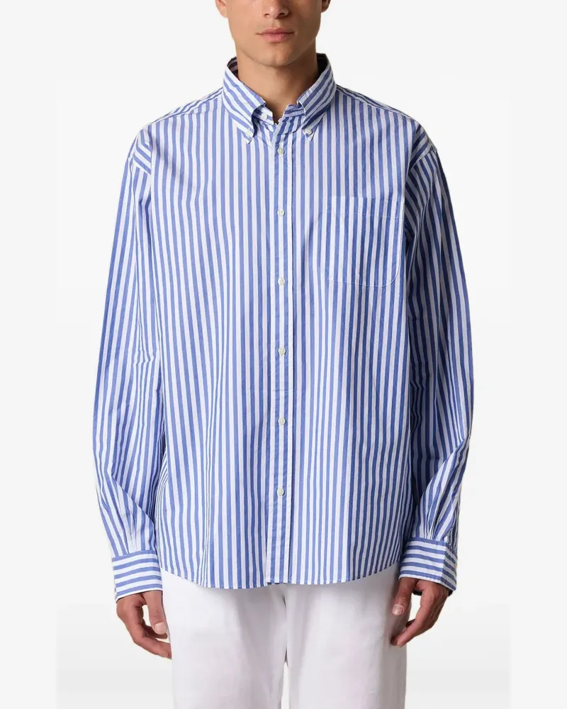 Brooks Brothers Gestreiftes Hemd mit Knopfleiste - Blau Blau