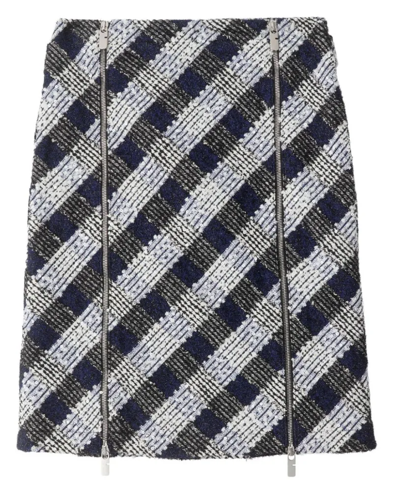 Burberry Karierter Tweed-Rock - Blau Blau