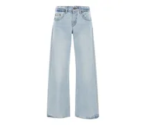Low Loose Wide-Leg-Jeans - Blau