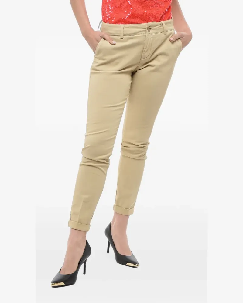 Maison Clochard Mallard turn-up hem trousers - Nude Nude