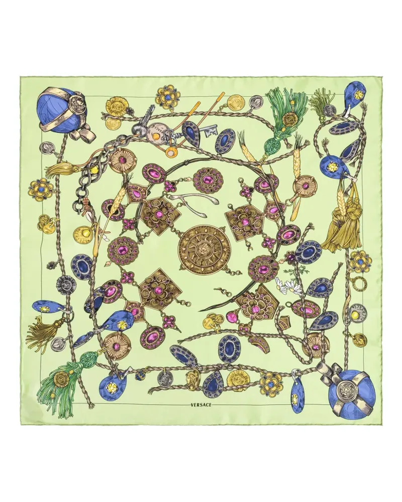 Versace Schal mit Broken Jewels-Print - Grün Grün