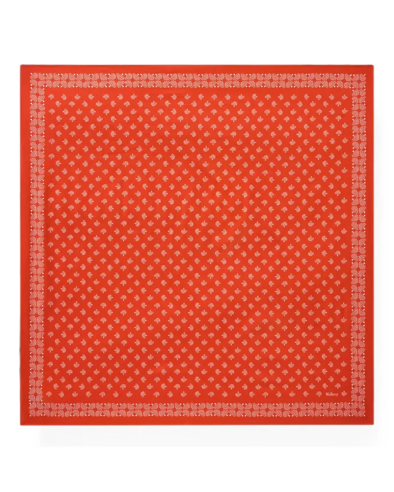 Mulberry tree-print cotton scarf - Orange Orange