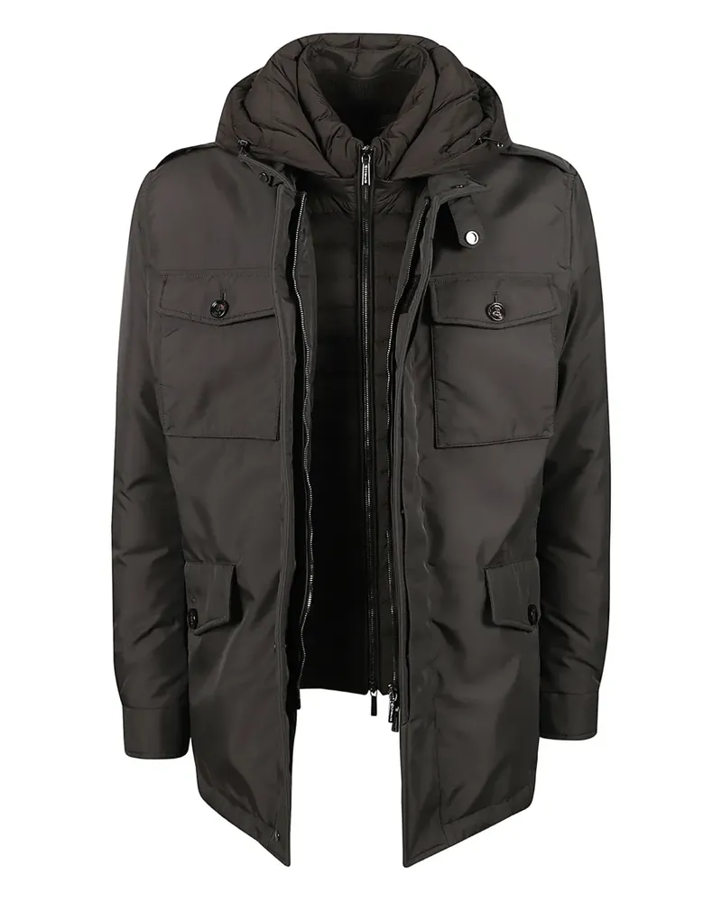 MOORER Isac hooded jacket - Grau Grau