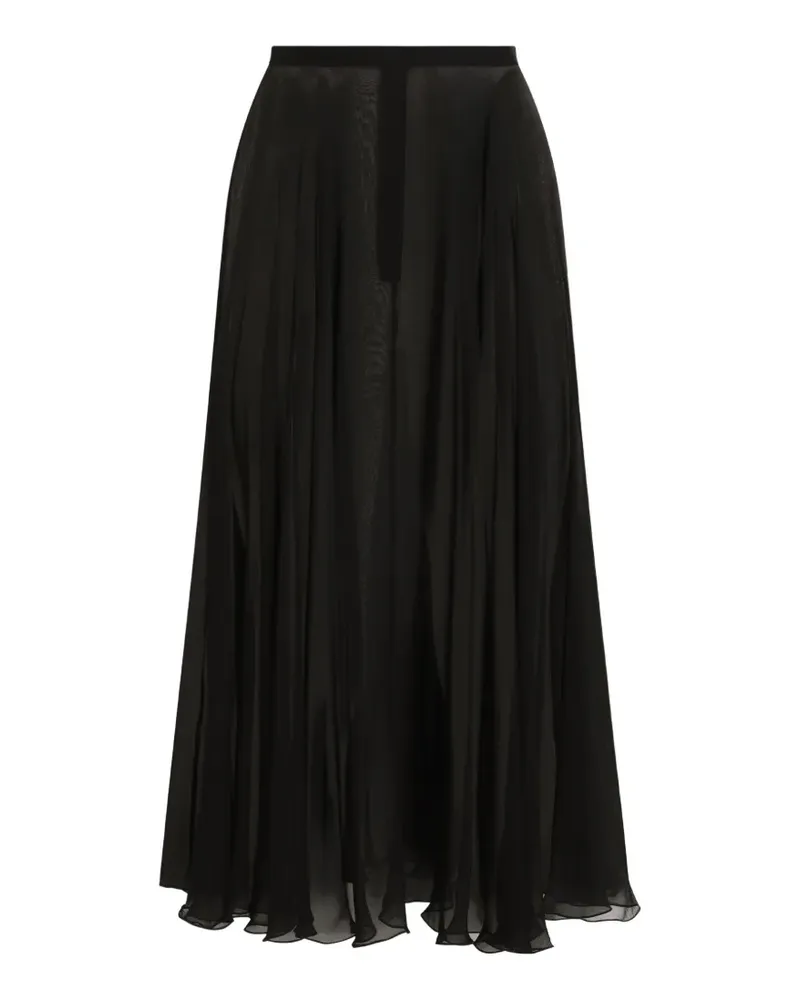 Dolce & Gabbana Chiffonrock - Schwarz Schwarz