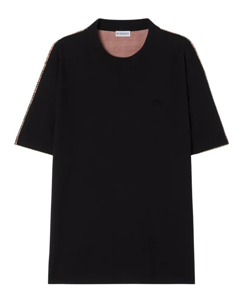 Burberry T-Shirt mit Check - Schwarz Schwarz