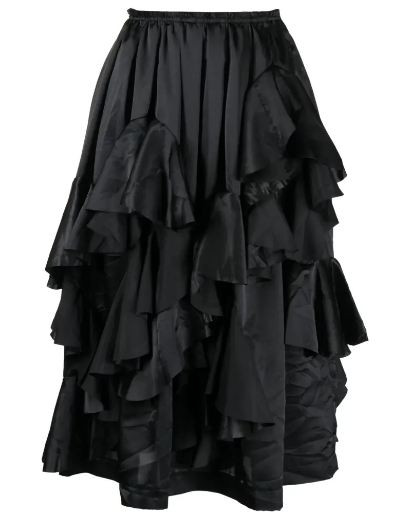 Comme des Garçons Midirock mit Rüschen - Schwarz Schwarz