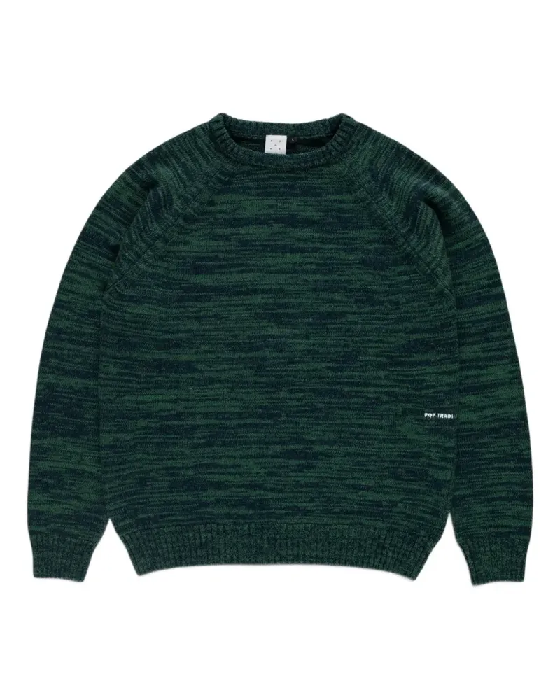 Pop Trading Company melange-knit logo-embroidered sweater - Blau Blau