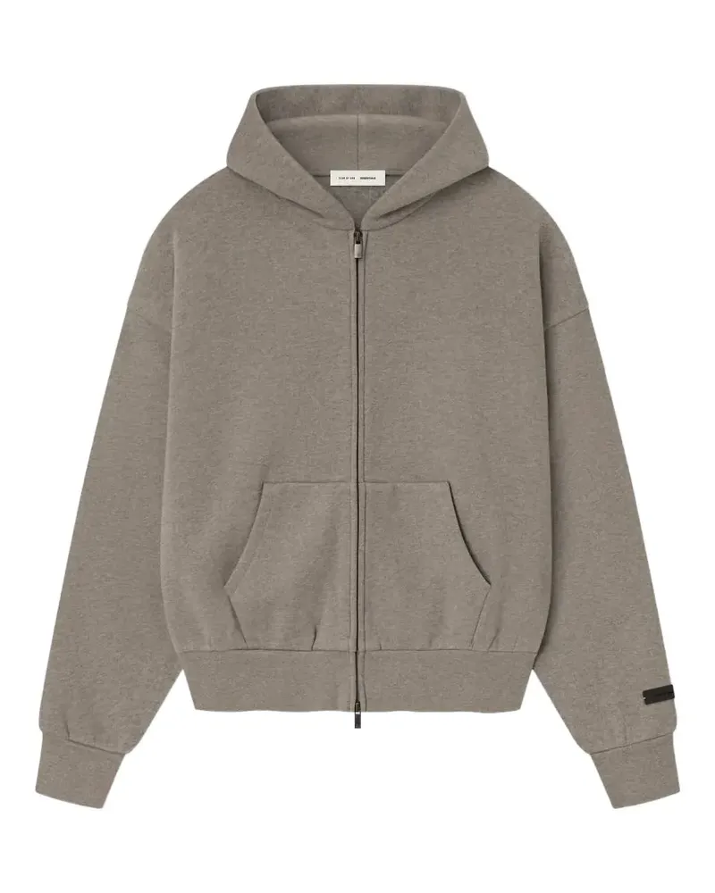 Fear of God logo-print zip-up hoodie - Grau Grau