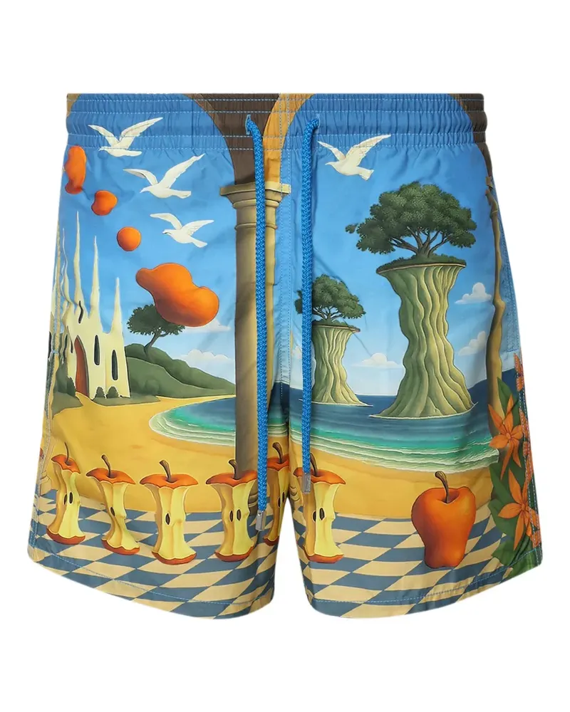 Vilebrequin x 3.PARADIS Eden Badeshorts mit Surrealisten-Print - Blau Blau