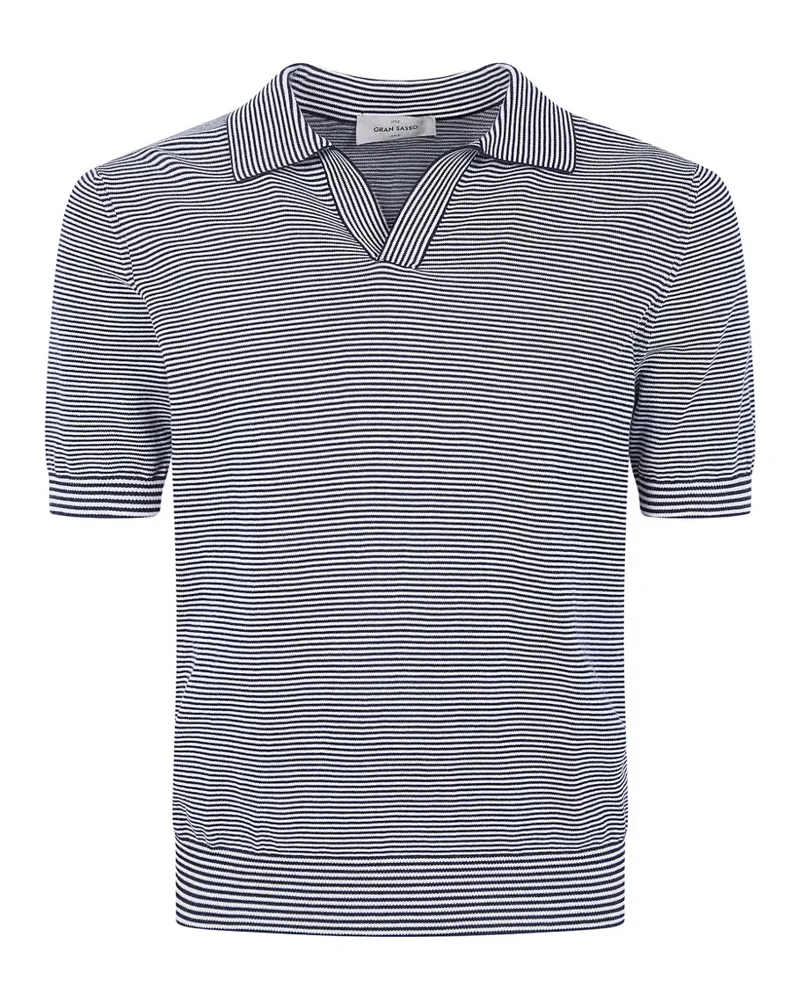 Gran Sasso Gestreiftes T-Shirt - Schwarz Schwarz