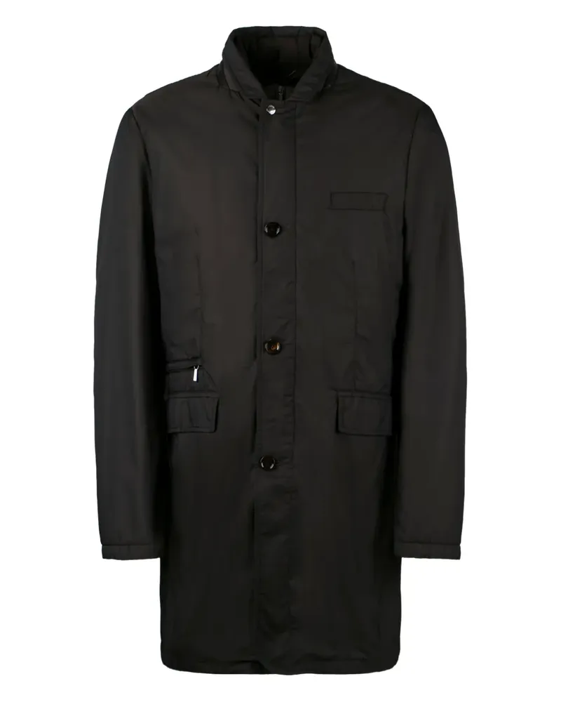 MOORER flap-pocket back-slit coat - Schwarz Schwarz