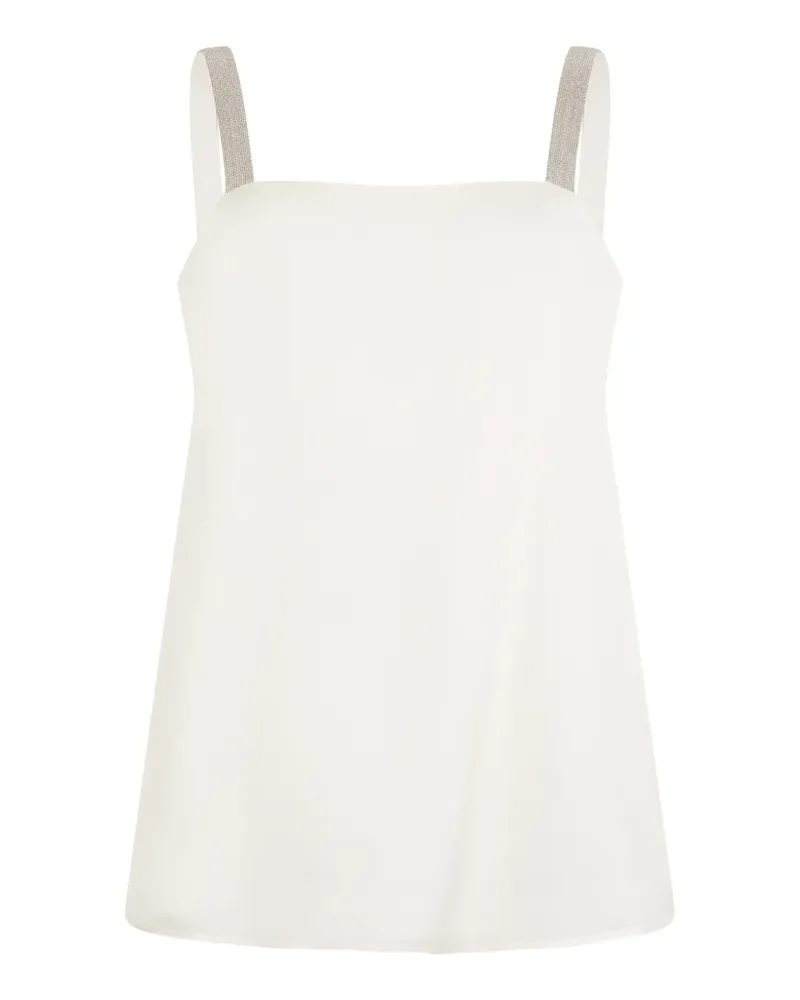 Fabiana Filippi rhinestone straps sleeveless top - Weiß Weiß