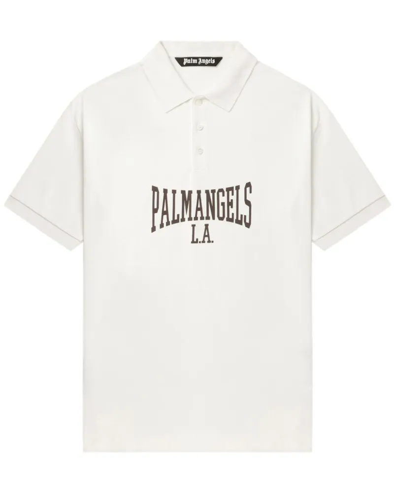 Palm Angels Poloshirt mit Logo-Print - Weiß Weiß