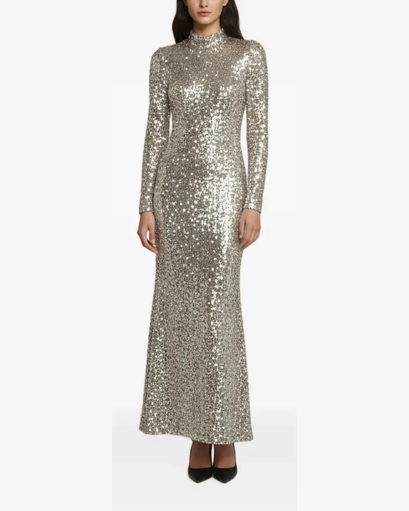 SPORTMAX Maxikleid mit Pailletten - Silber Silber