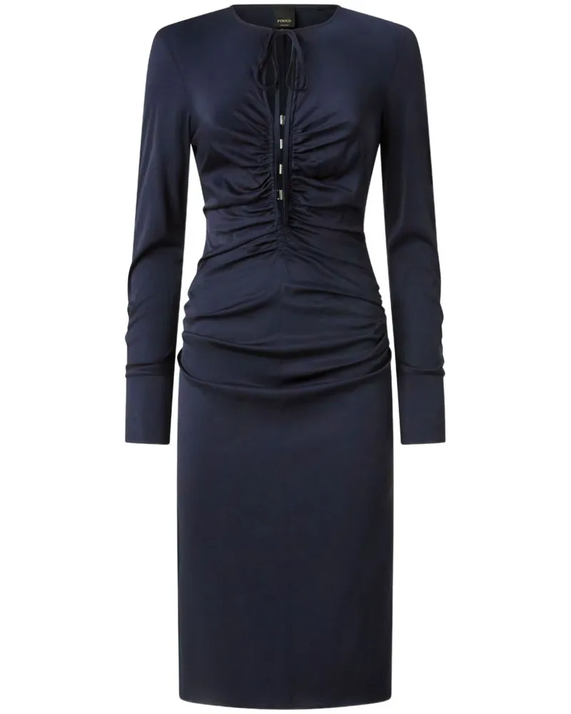 Pinko Midikleid mit Raffungen - Blau Blau