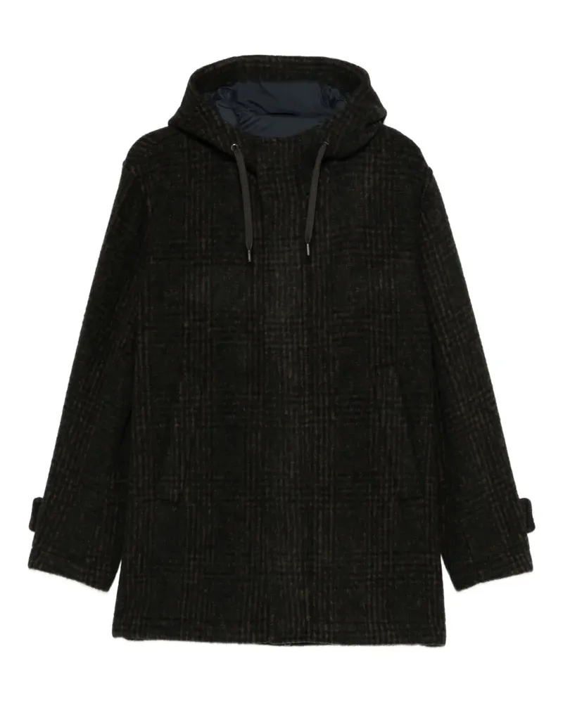 Herno hooded-check coat - Braun Braun