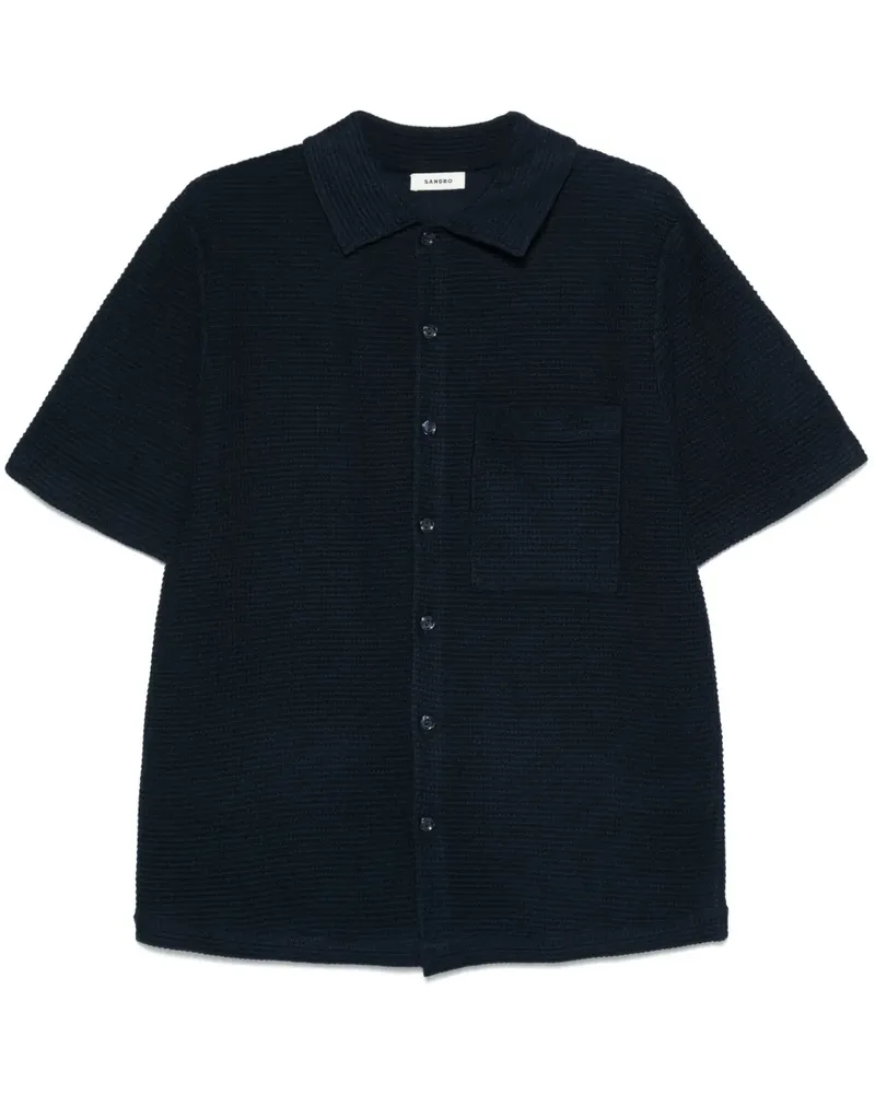 Sandro Hemd mit Waffelstrick-Muster - Blau Blau
