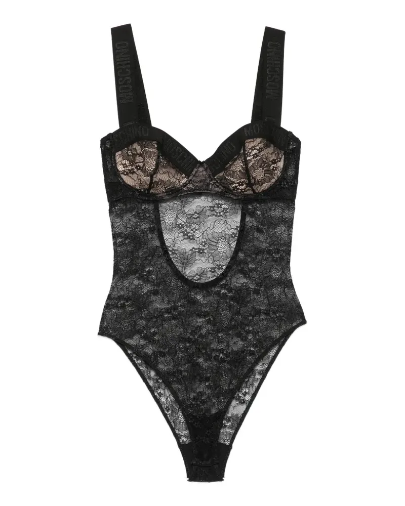 Moschino flower-lace bodysuit - Schwarz Schwarz