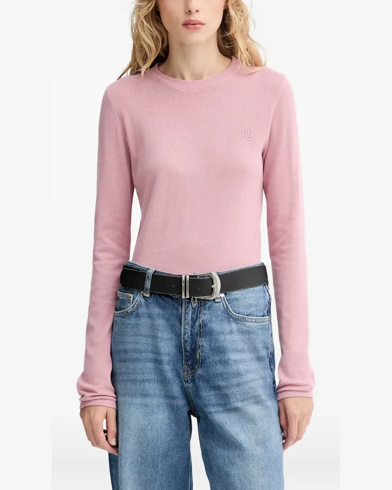 HUGO BOSS Pullover mit Logo-Stickerei - Rosa Rosa