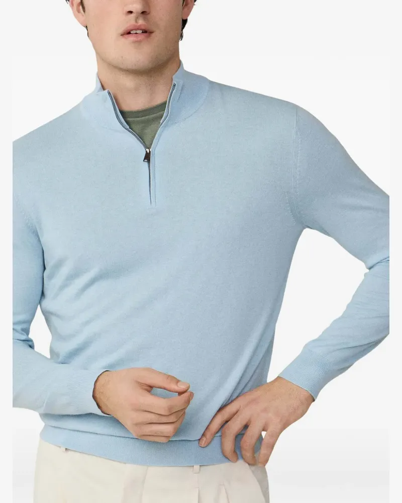 Hackett Pullover mit Viertelreißverschluss - Blau Blau
