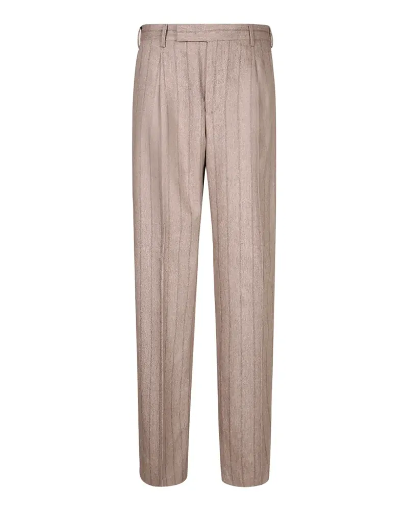 PT TORINO Samuel pinstripe-pattern pleated trousers - Nude Nude