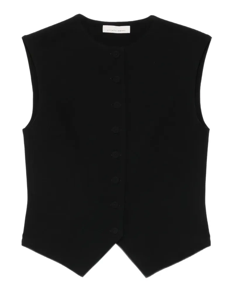Liviana Conti button-up pointed-hem waistcoat - Schwarz Schwarz