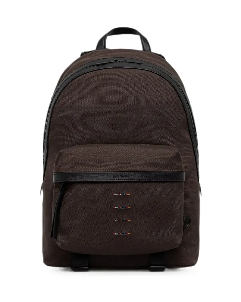 Paul Smith Signature Stripe canvas backpack - Braun Braun