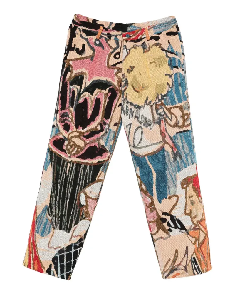 KidSuper graphic-jacquard<<< trousers - Nude Nude