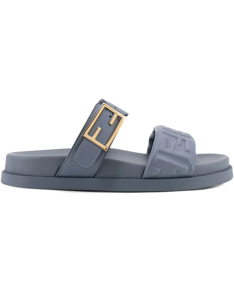 Fendi Feel embossed logo strap sandals - Blau Blau