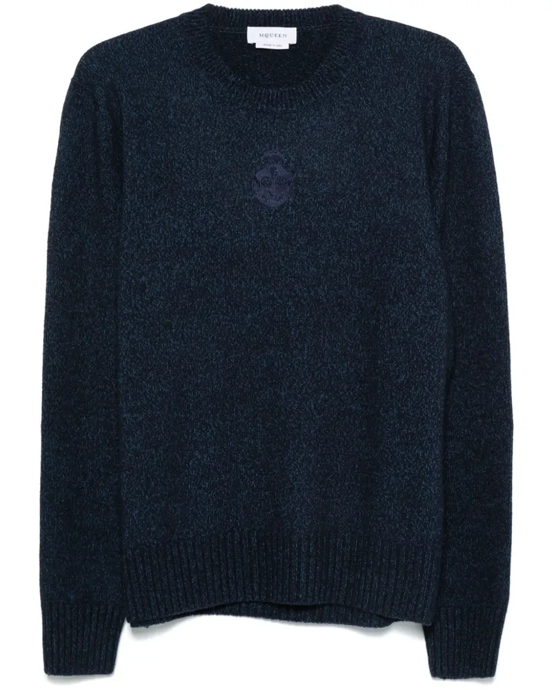 Alexander McQueen Pullover mit Totenkopf-Stickerei - Blau Blau