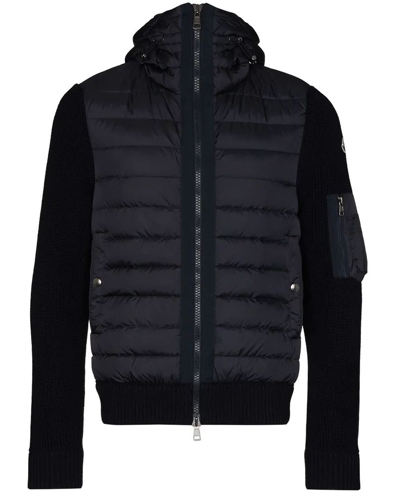 Moncler Daunenjacke mit gestrickten Details - Blau Blau