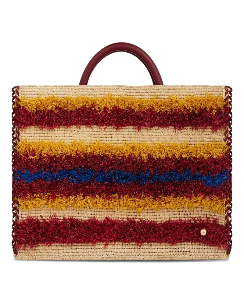 Paco Rabanne Gestreifter Shopper - Rot Rot