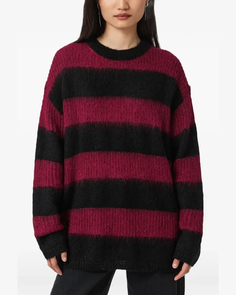 AllSaints Gestreifter Pullover - Schwarz Schwarz