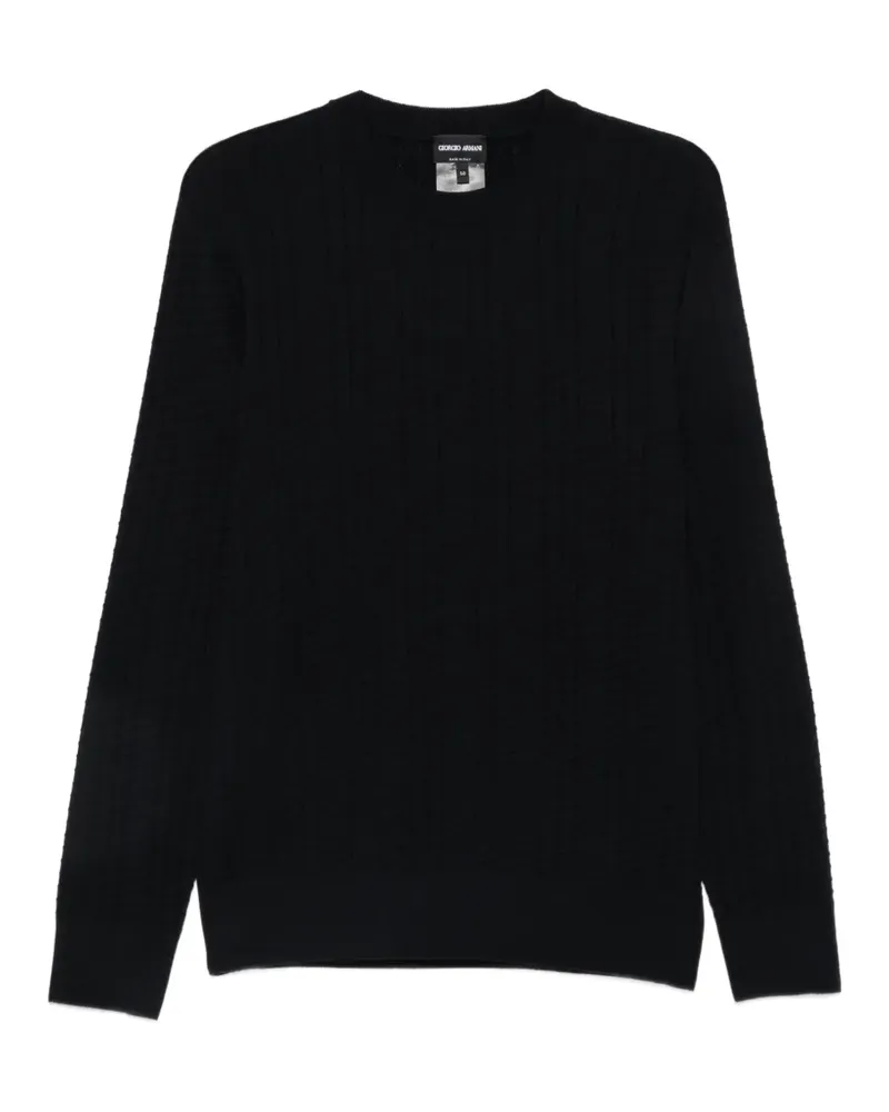 Giorgio Armani waffle-knit sweater - Blau Blau