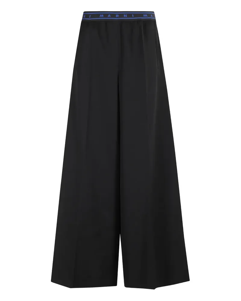 Marni logo waistband trousers - Schwarz Schwarz