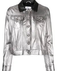 MADISON.MAISON Lederjacke mit metallischem Finish Silber