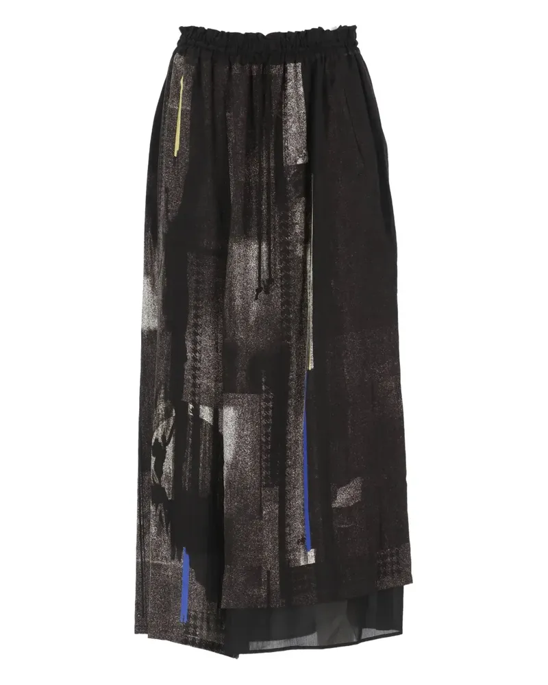 Yohji Yamamoto Rock mit Print - Schwarz Schwarz