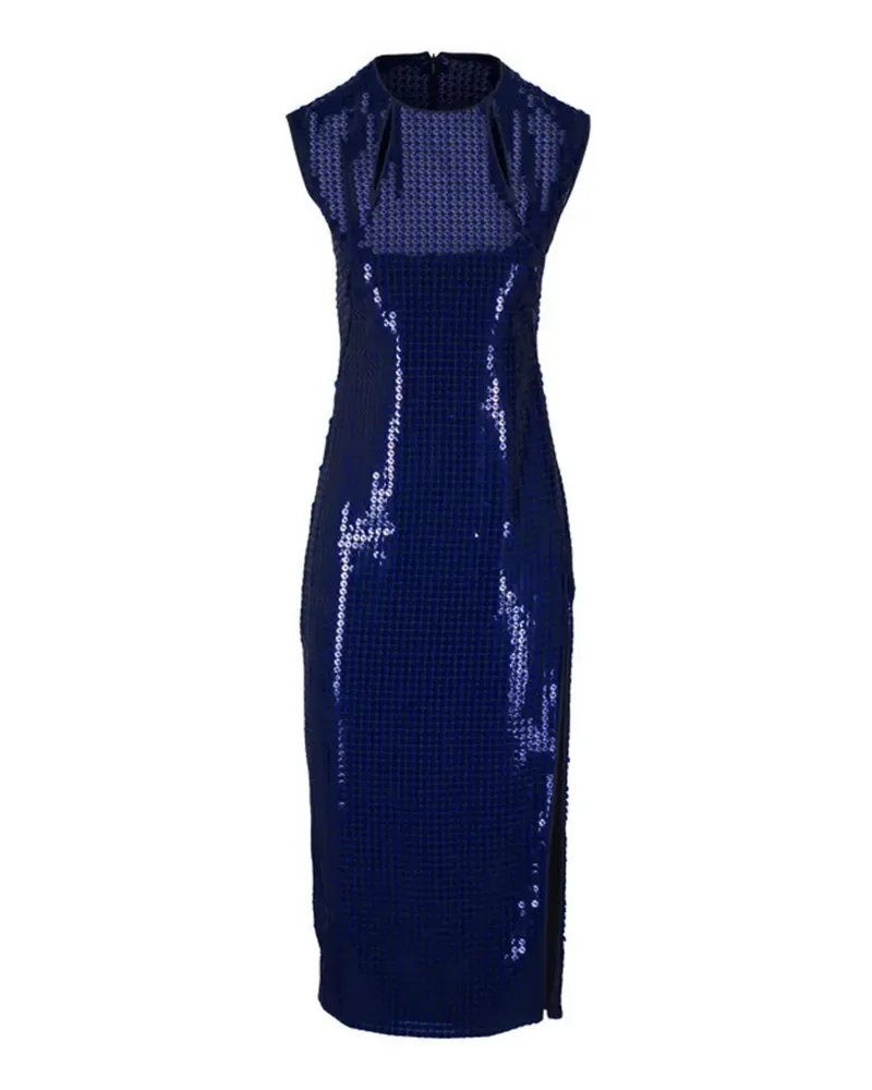 Akris sequin-embellished sleeveless dress - Blau Blau