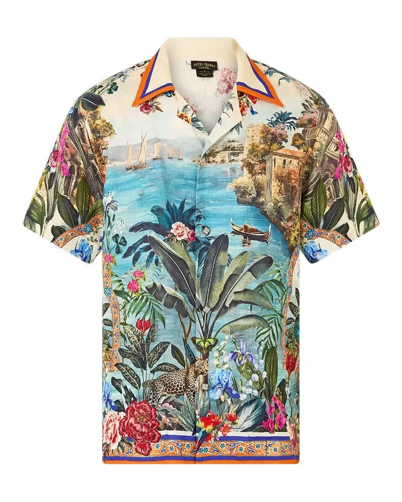 Camilla Bodrum Botanicals short-sleeve shirt - Blau Blau