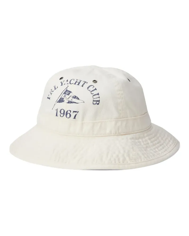 Ralph Lauren Mariner Fischerhut mit Logo-Print - Weiß Weiß